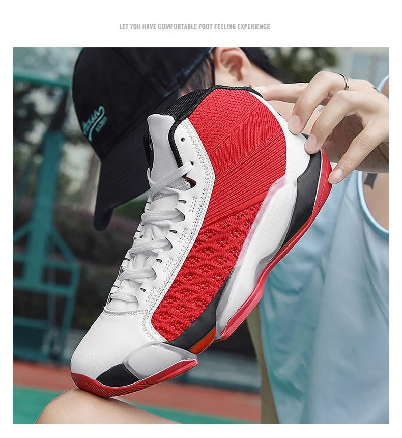 Men’s High-Top Basketball Sneakers | Breathable Non-Slip Outdoor Sports Shoes
