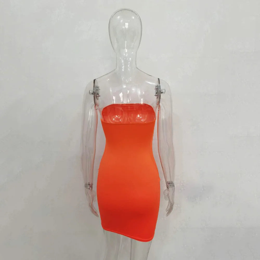 Women Off Shoulder Strapless Bodycon Mini Dress