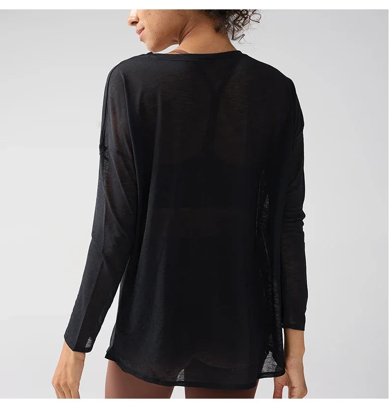 Women’s Fitness Sports T-Shirt Loose Short Sleeve Quick Dry Gym Running Top Summer Wear