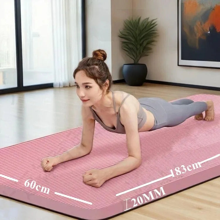 Thick Yoga Mat 15mm 20mm Anti Slip Fitness Exercise Mat for Yoga Pilates Gym 183×60cm