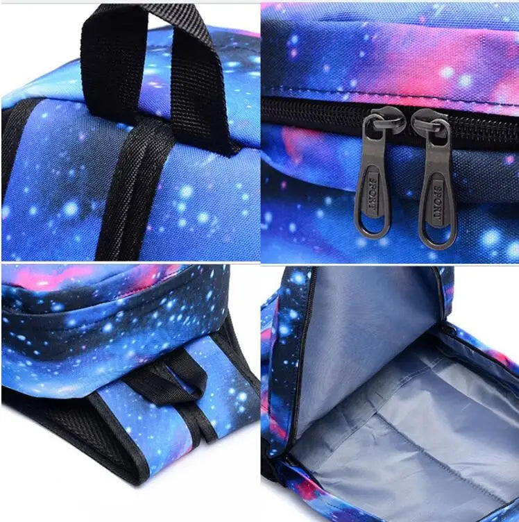 cr7 3-Piece Sport Athletic Backpack Set - Lightweight School Bag with Laptop Sleeve & Matching Pouches - Teens Travel Mochila