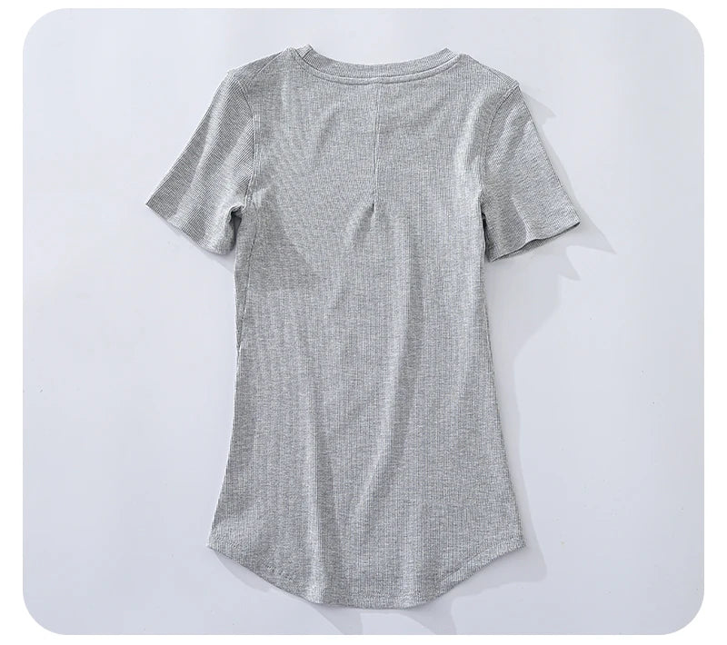 Women’s Slim-Fit Yoga T-Shirt - Short Sleeve Seamless Top for Pilates & Gym