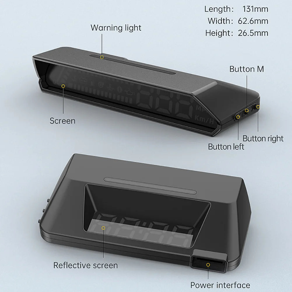 S100 Auto HUD OBD2 Head Up Display Projection on Glass Car Speed Windshield Projector Speedometer Alarm Electronic Accessories - trendingshoping.com