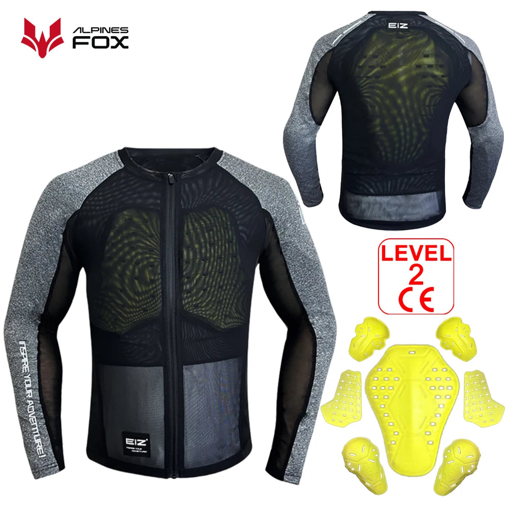 Mens Motorcycle Jacket Summer Breathable Motocross Body Armor Elastic Rider Racing Clothing CE Certified Protector Gear