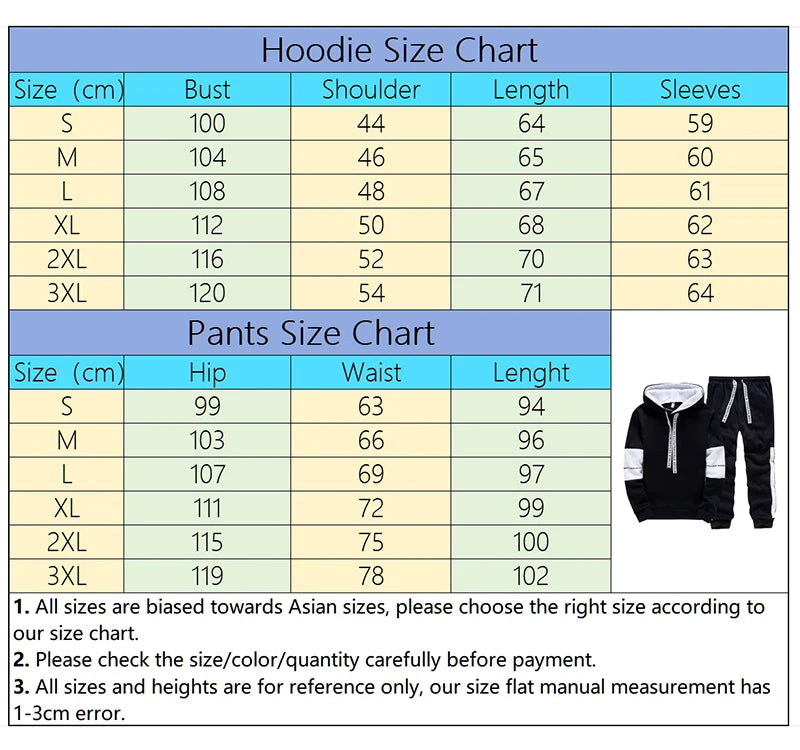 Men Hooded Sweatshirt and Sweatpants Set Casual Sportswear