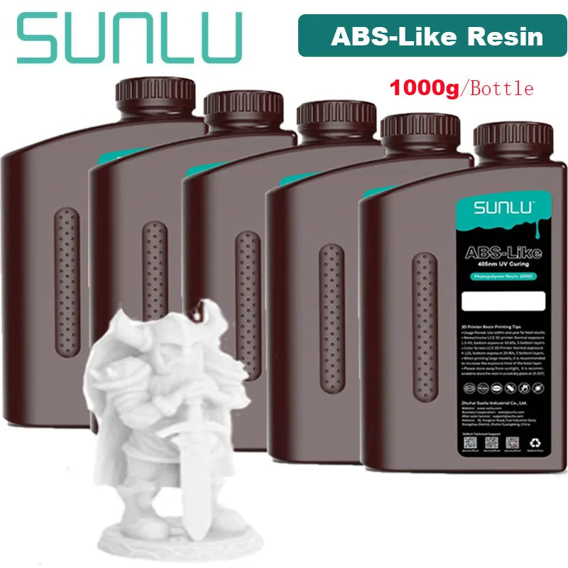 SUNLU ABS-Like 3D Printer Resin – 405nm Rapid UV-Curing, Water Washable, 1000g Bottle