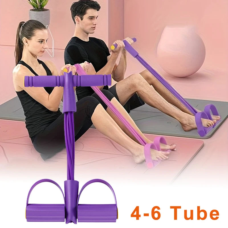 4 Level Resistance Band Tensioner Non Slip Handle Fitness Equipment for Abdominal and Yoga Training