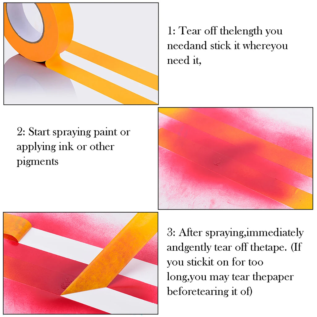 yellow Adhesive Masking Tape | Textured Paper for Car Paint & Decorationting Model Tool