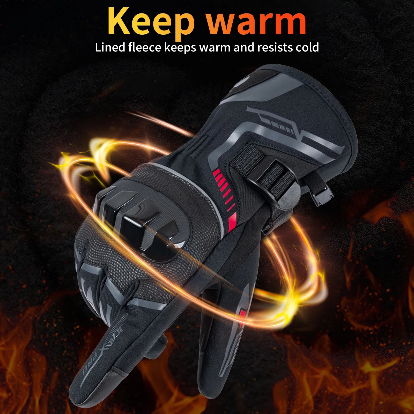 JCAA-Durable Motorcycle Riding Gloves for Men Women,Waterproof,Touchscreen,Anti-Slip,Anti-Fall,Protective,Bike,Moto,Warm Winter