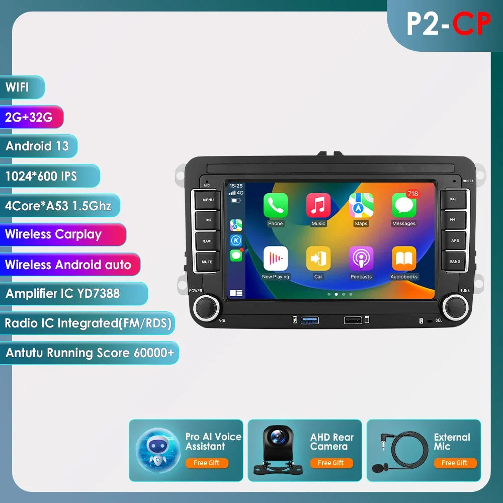 Android 13 Car Radio for VW POLO GOLF 5 6 Plus PASSAT B6 JETTA TIGUAN TOURAN SHARAN SCIROCCO CADDY Seat Carplay Audio Stereo GPS - trendingshoping.com