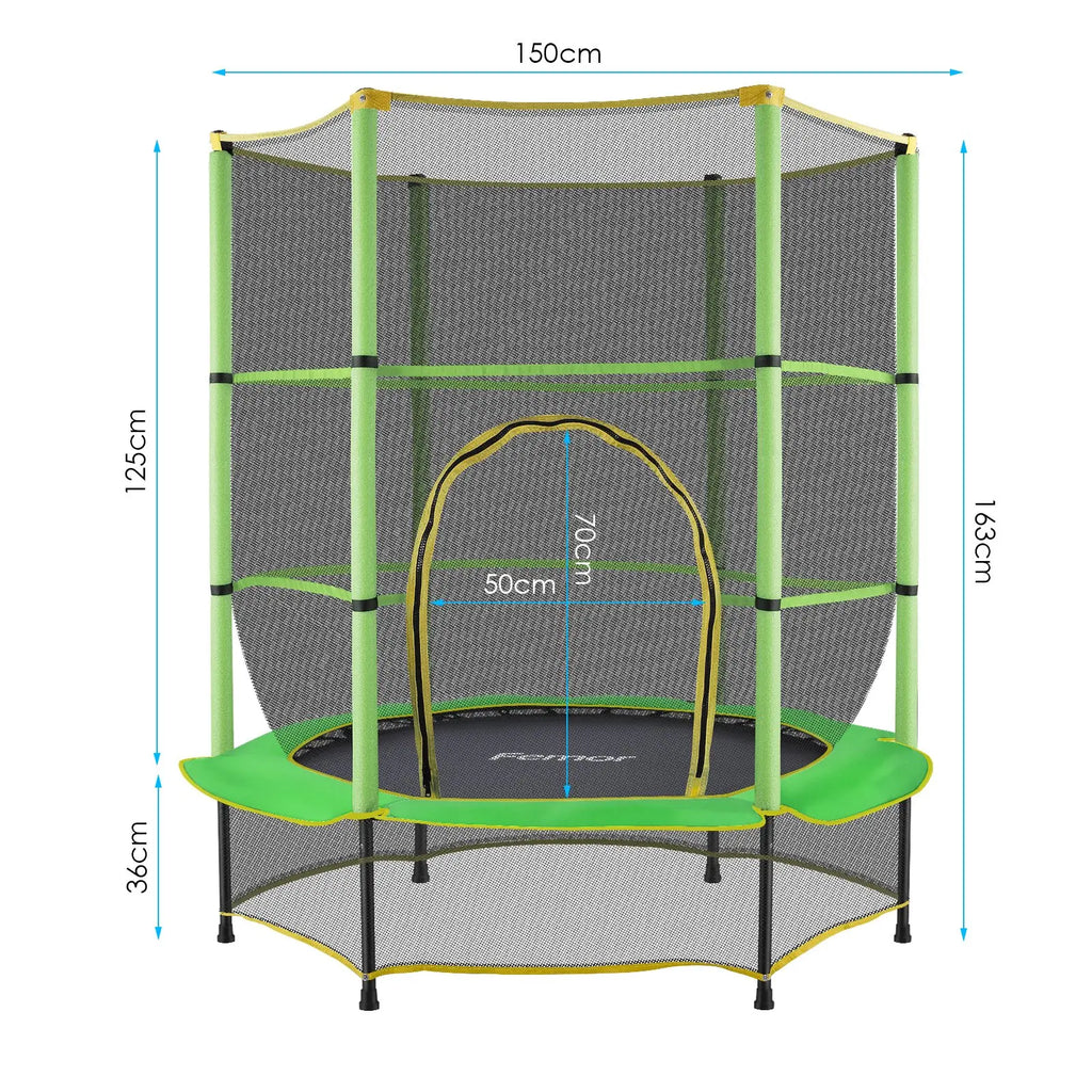 Trampoline for Children, Ø 140cm Mini Toddler Trampoline with Safety Net,Built-in Zipper, Round Trampoline Indoor and Outdoor - trendingshoping.com