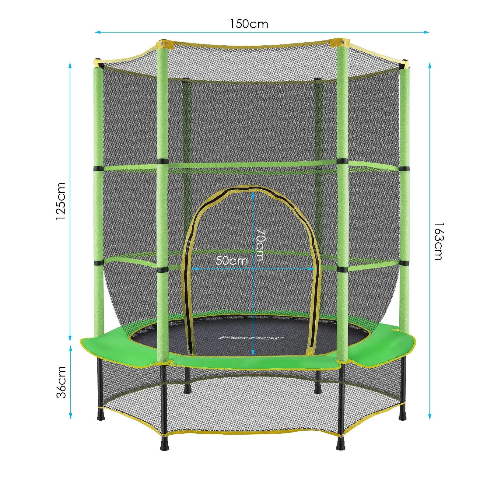 Trampoline for Children, Ø 140cm Mini Toddler Trampoline with Safety Net,Built-in Zipper, Round Trampoline Indoor and Outdoor - trendingshoping.com