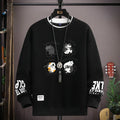 Men's Sweatshirt Streetwear Cat Coffee Printed Long Sleeve T-shirt Fashion Men's Clothing Casual Crew Neck Harajuku Top 2024 New