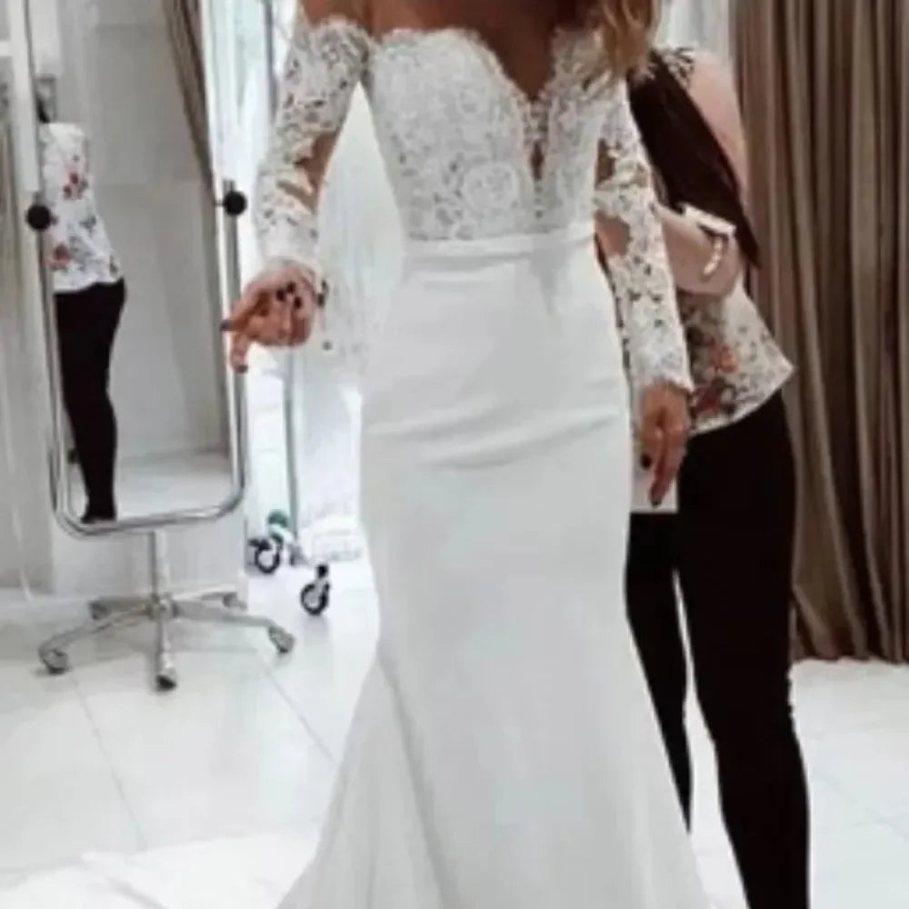 Fashion Women's French Wedding Dress – Sexy Elegant Lace Evening Gown, Long Summer Vestidos
