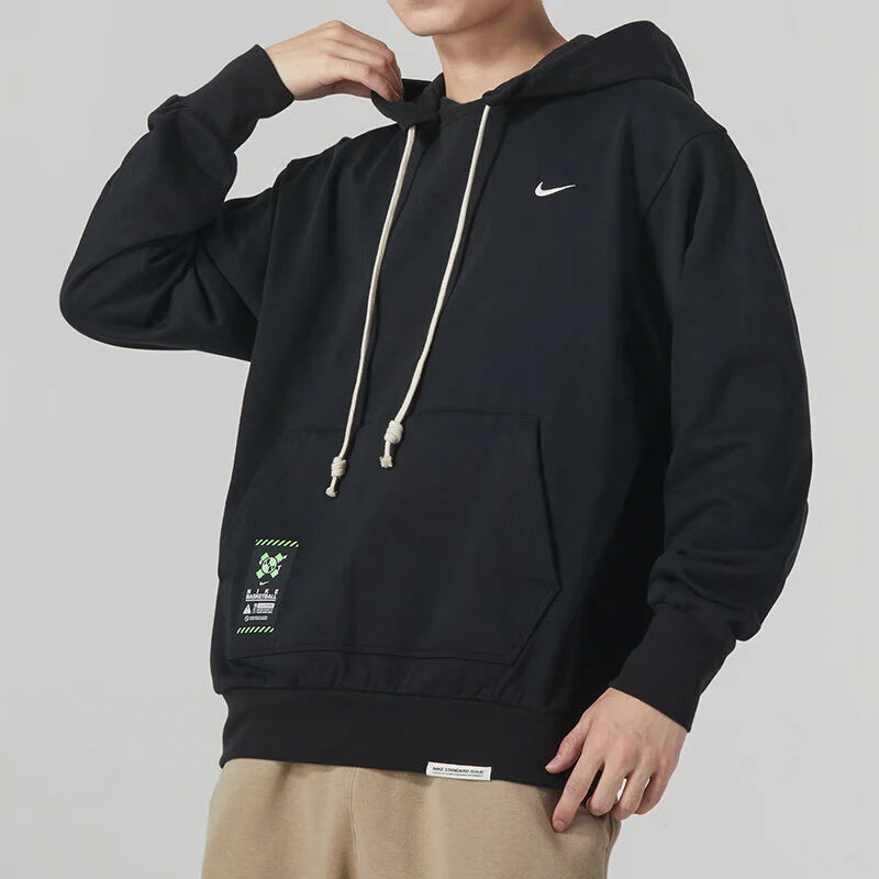Men's Casual Warm Hooded Sweatshirt - Dri-FIT Performance Fleece Pullover - FV4027 - Black