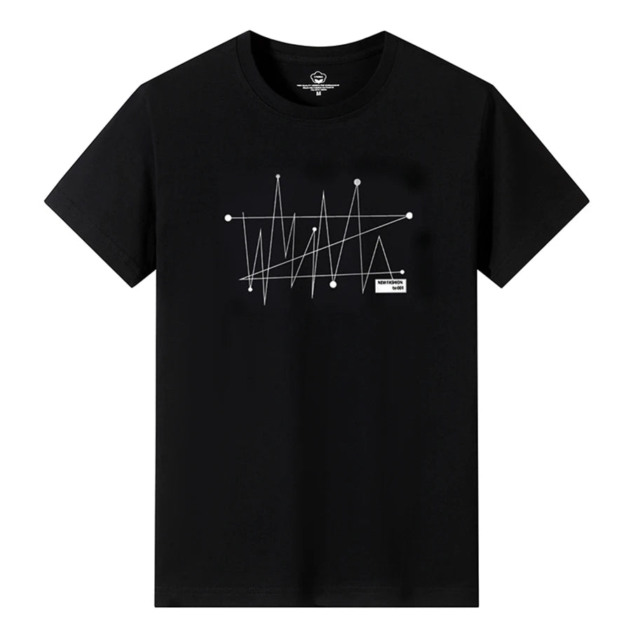 T Shirts Men Short New Fashion 2025 O-Neck Slim Black Sleeve Clothing Casual Style M-6XL