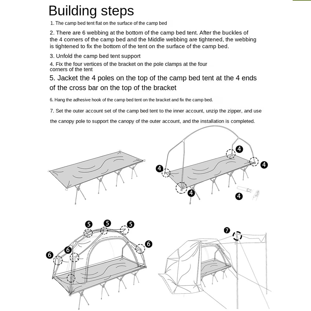 TARKA Camping Bed Inner Tent Insect Prevention Mesh Tent For Summer Hiking One Person Use