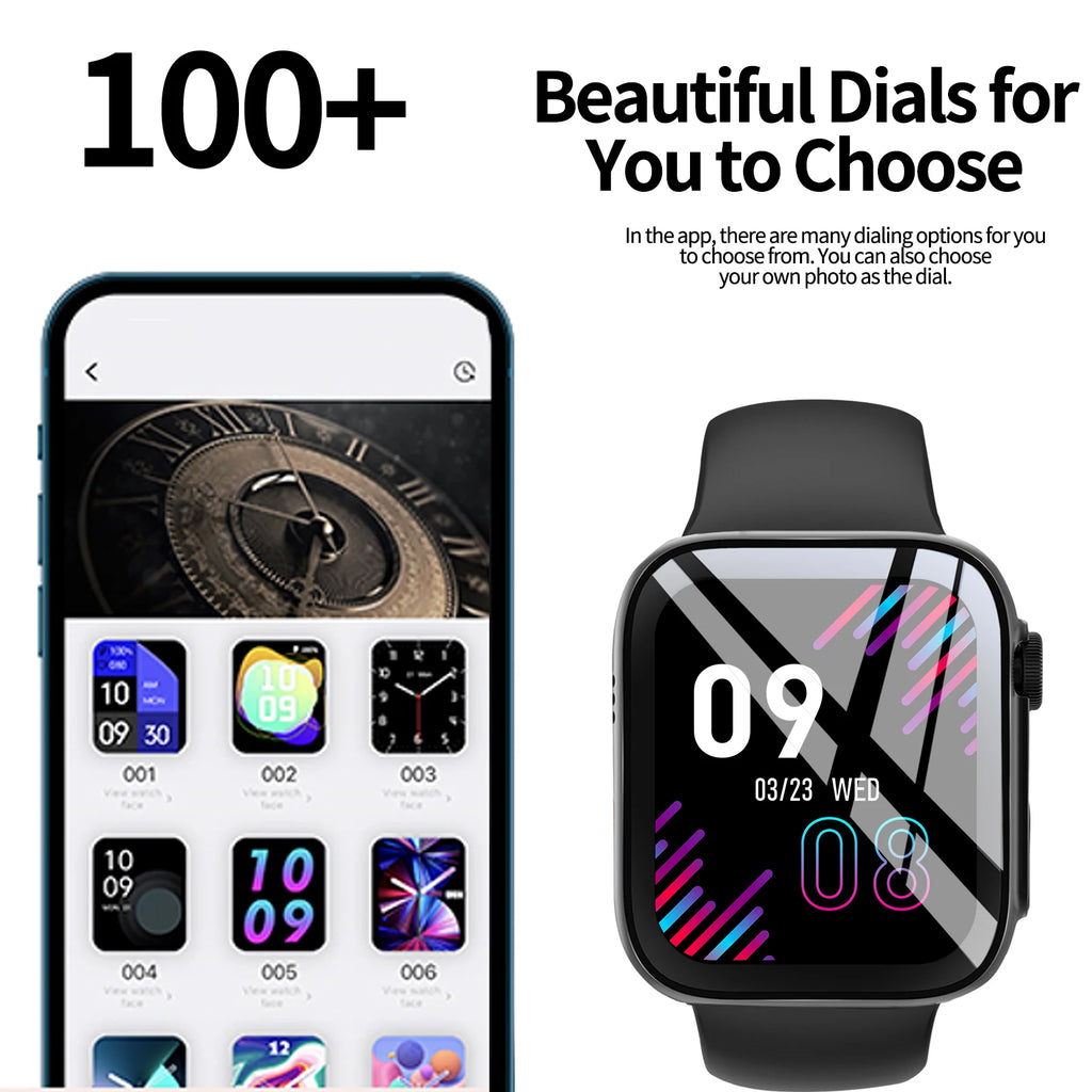 Smart Watch with 2.01'' HD Display – Wireless Calling, Message Notifications, Fitness Tracking, Music Control for Men & Women