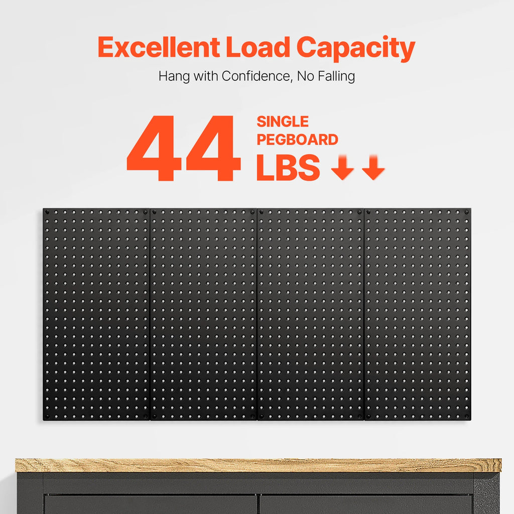 SucceBuy 24" x12" 4pcs Metal Pegboard Panels Steel Wall Tools Organizer Garage Storage Peg Panel for Workbench Office Craft Home - trendingshoping.com
