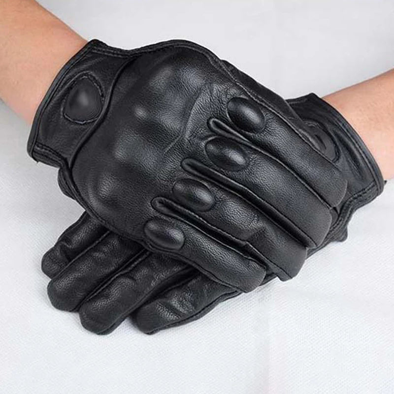 Motorcycle Gloves black Racing Genuine Leather Motorbike white Road Racing Team Glove men summer winter