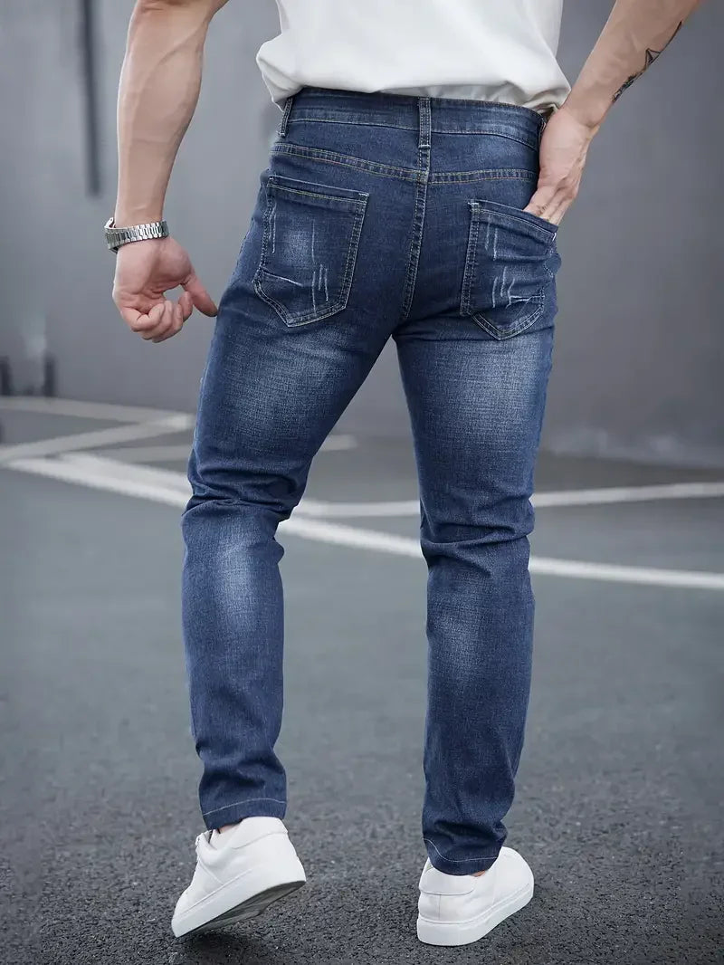 2025 Men's Slim Casual Street Classic Skinny Jeans Pencil Jeans Trendyy Stretch Style Comfortable Casual Fashion Versatile