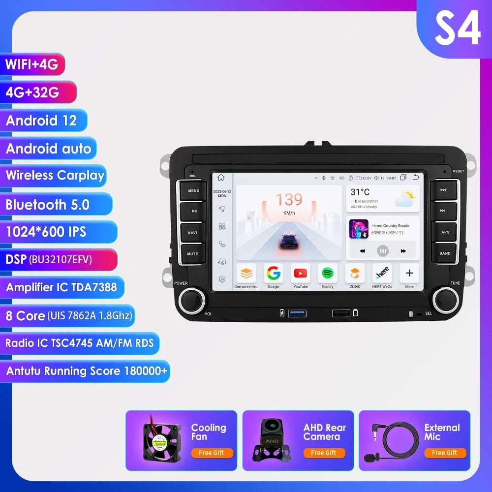 Android 13 Car Radio for VW POLO GOLF 5 6 Plus PASSAT B6 JETTA TIGUAN TOURAN SHARAN SCIROCCO CADDY Seat Carplay Audio Stereo GPS - trendingshoping.com