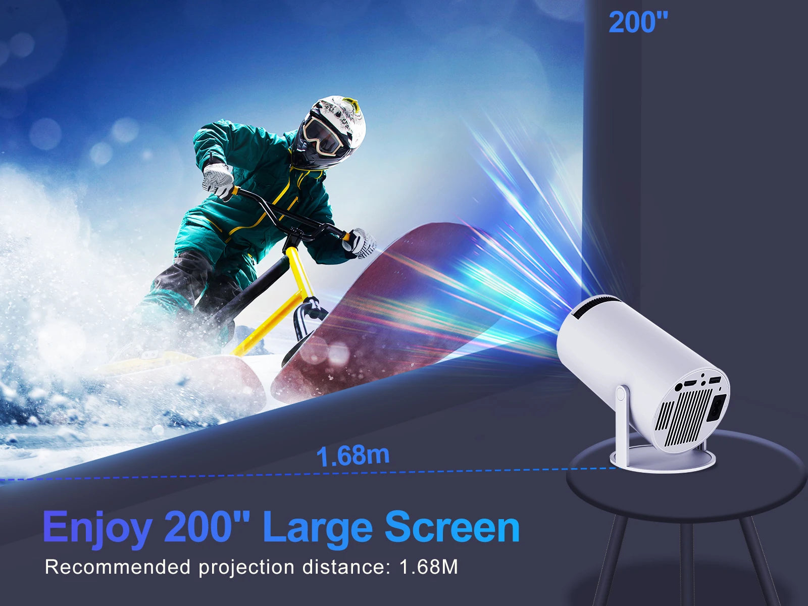 Magcubic HY300 Pro Projector 290ANSI Native 720P Wireless Screen Mirroring System Dual Band WiFi Hi-chip A3100 for Home Theater - trendingshoping.com