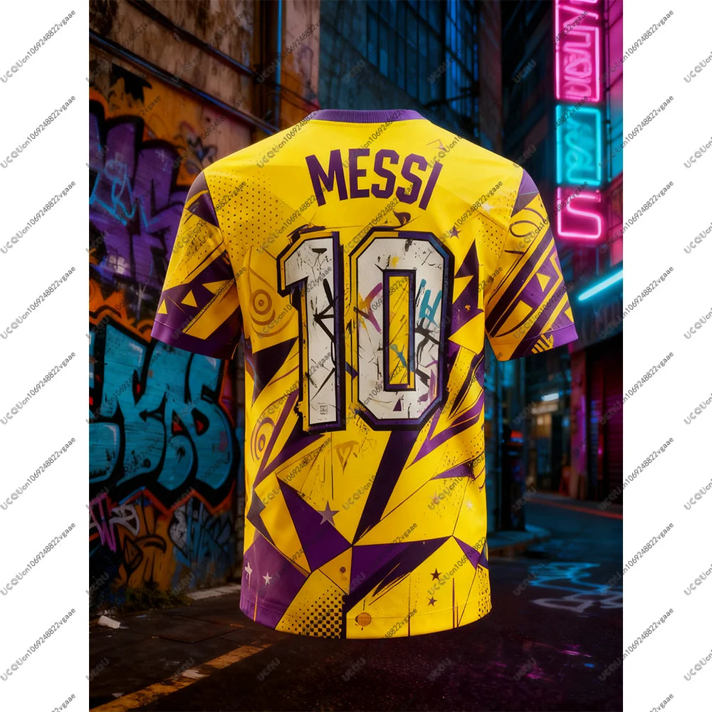 Football Jersey T Shirt Men Boys Kids Casual Breathable Quick Drying Soccer Sports Top Messi 10