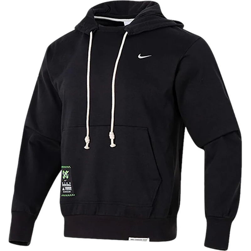 Men's Casual Warm Hooded Sweatshirt - Dri-FIT Performance Fleece Pullover - FV4027 - Black