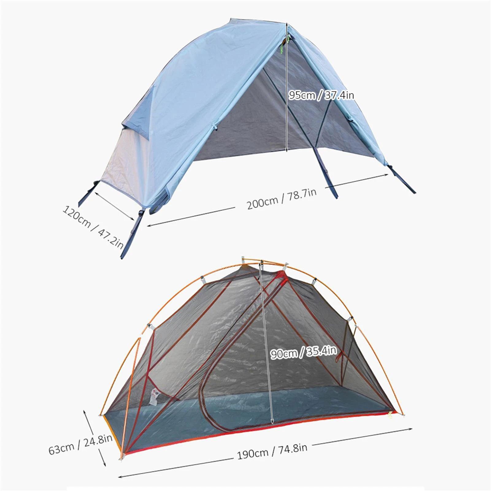 1 Person Camping Tent For Cot Lightweight Resistant Outdoor Backpacking Traveling Tent