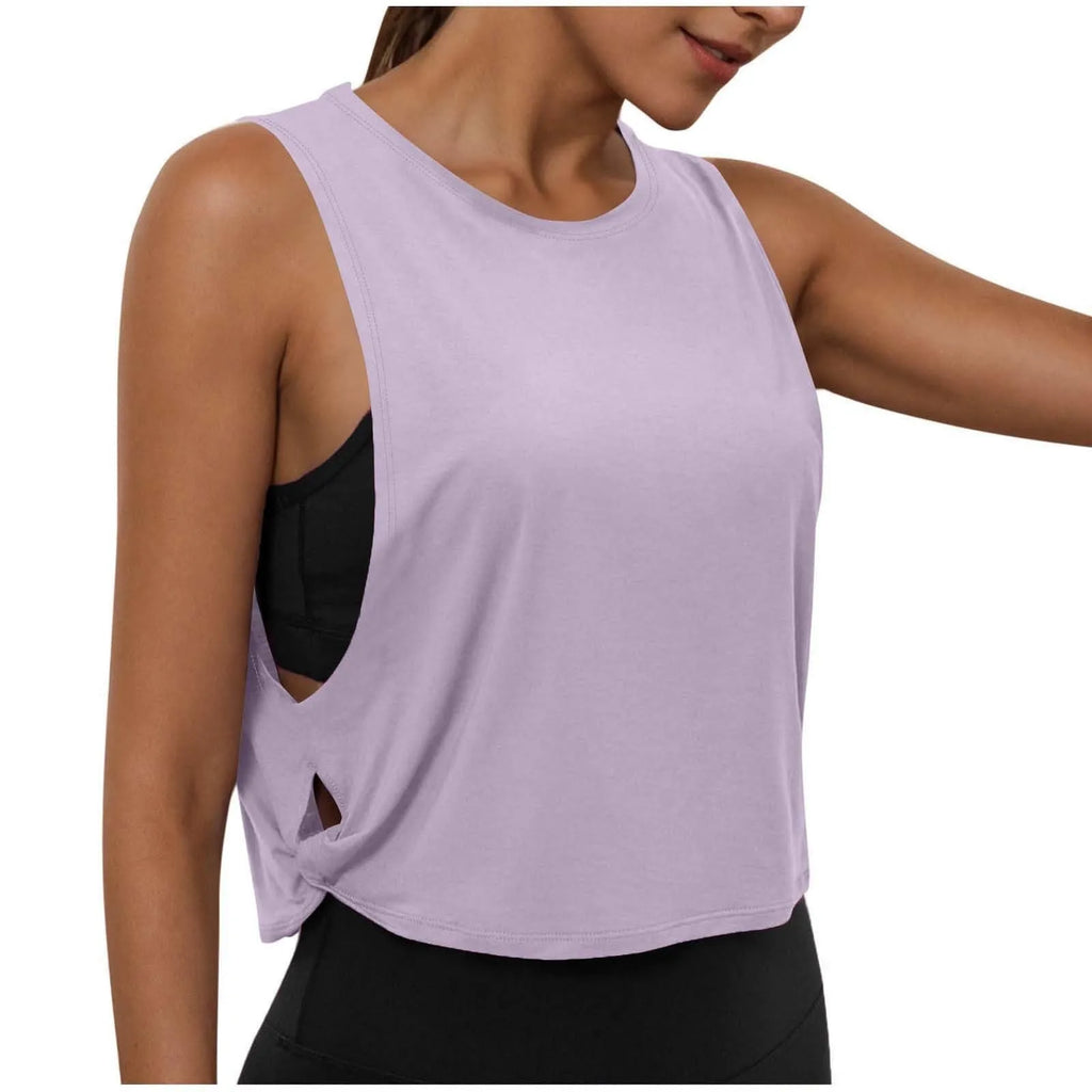 Women’s Sleeveless Yoga Top Breathable Workout Tank Crop Top Athletic Running Vest