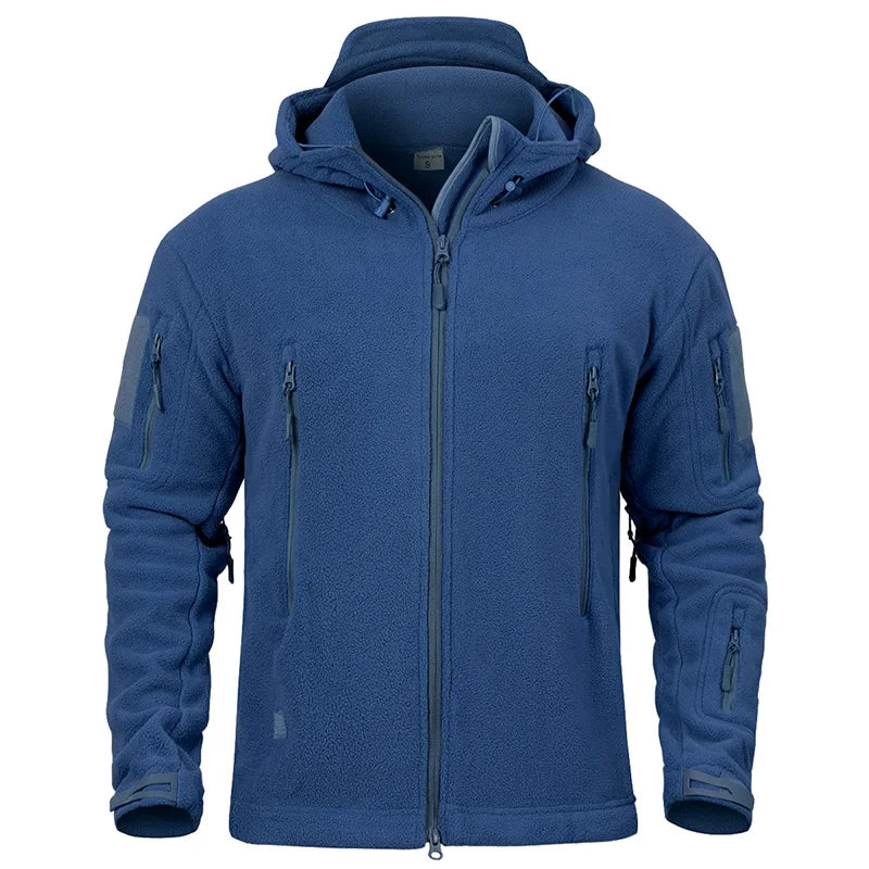 Men’s Tactical Fleece Jacket – Warm Winter Hoodie for Outdoor Hiking and Sports