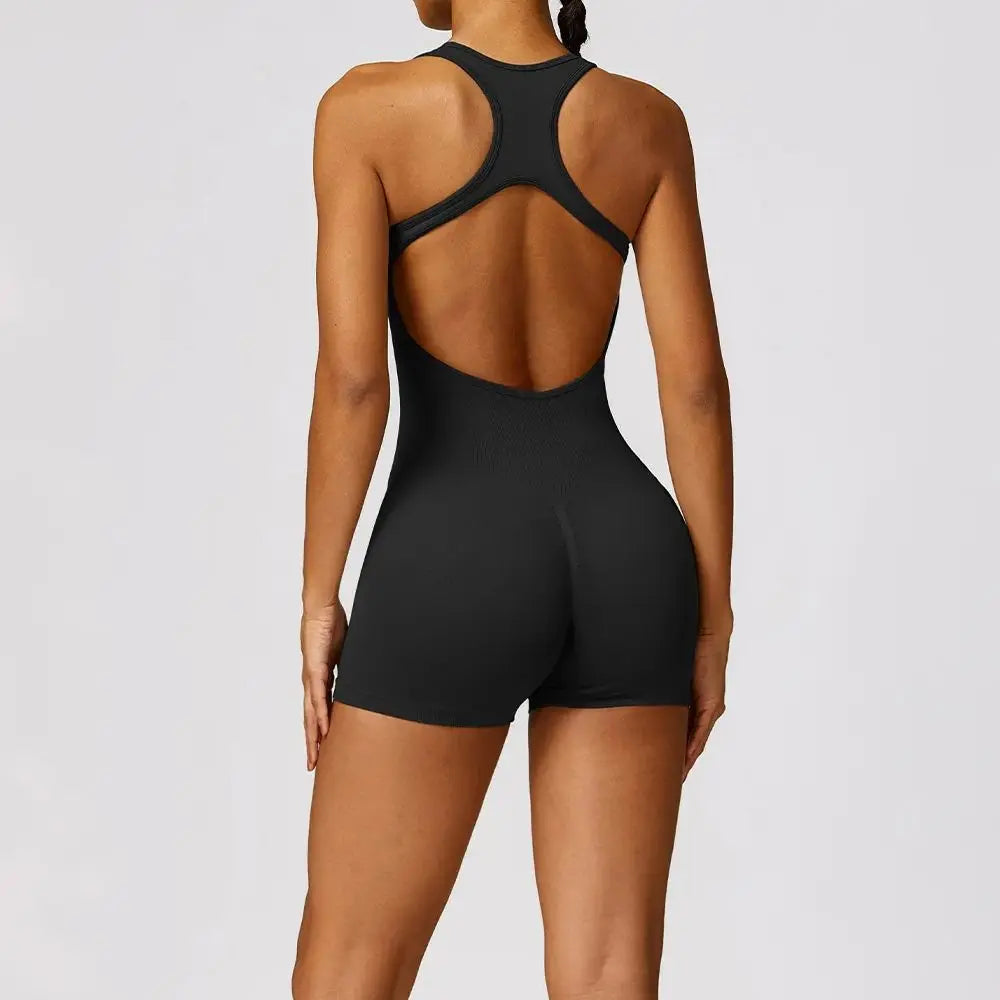 Sexy Back Jumpsuit Gym Set Women Training Yoga Suit Sportswear Women Sports Jumpsuit Fitness Rompers Stretch Workout Bodysuits