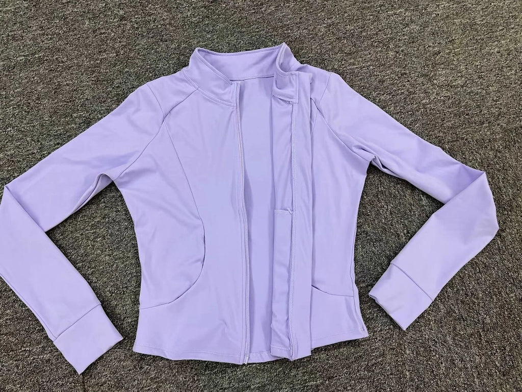 Women’s 2-Piece Yoga Gym Set - Zip-Up Sports Jacket & High-Waist Leggings