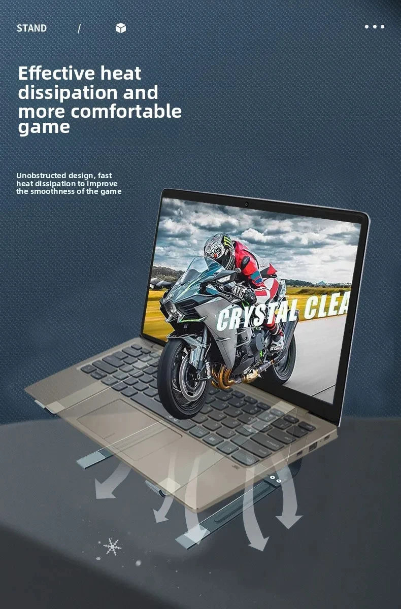Laptop Stand for Desk Metal Computer Riser Heavy Stable Holder Ergonomic Laptops Elevator for 12-17.3 Inches Notebook Computer - trendingshoping.com