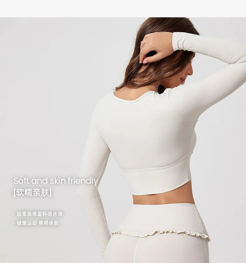 Women's Sportswear Yoga Set 2PCS Gym Clothes Yoga Suits For Women Fitness Set Tracksuits Yoga Long Sleeve Gym Flared Leggings