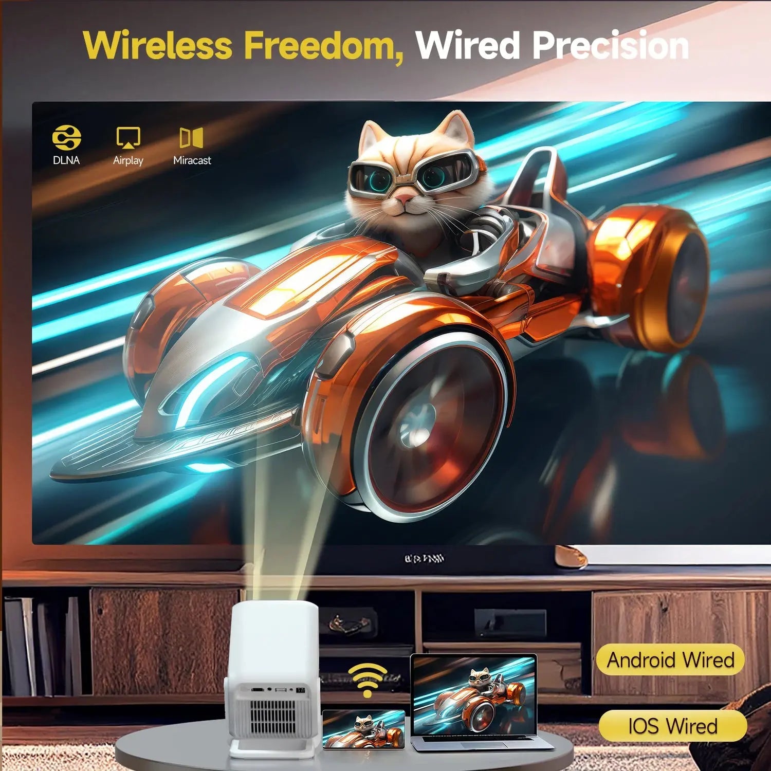 Magcubic HY310X 4K HD Portable Projector 1920×1080P 420 ANSI Android 11 with BT5.4 & 5W HiFi Speaker - trendingshoping.com