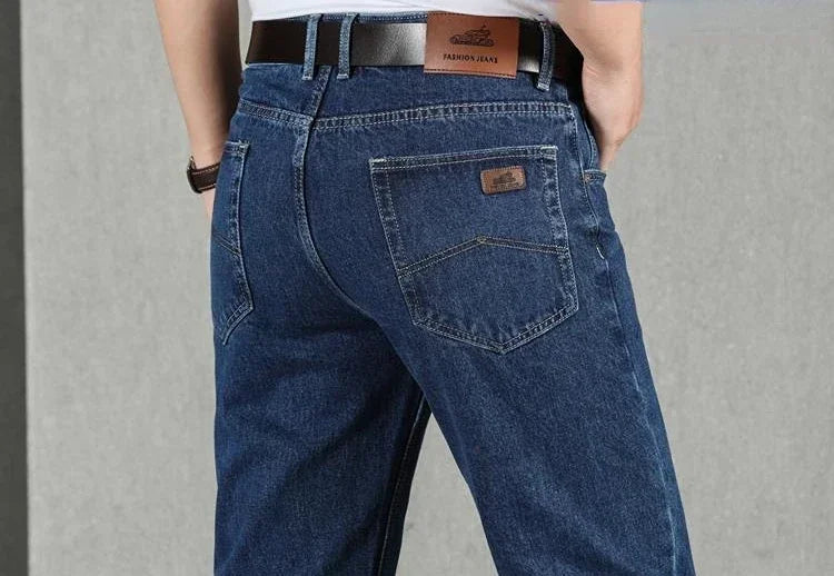 Jeans For Men Workwear Classic Straight Baggy Pants With Pockets High Quality 2025 Fashion Trousers