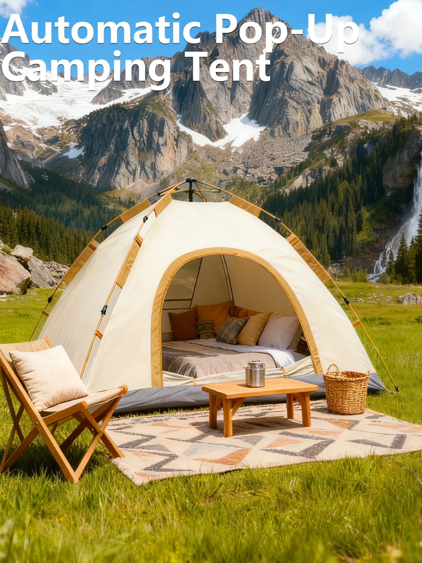 Outdoor Camping Tent Fully Automatic Quick Setup Foldable Double Layer For Overnight Stay