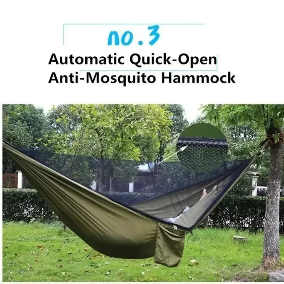 Two Person Outdoor Camping Hammock With Mosquito Net Portable Comfortable Sleeping Tent Bed