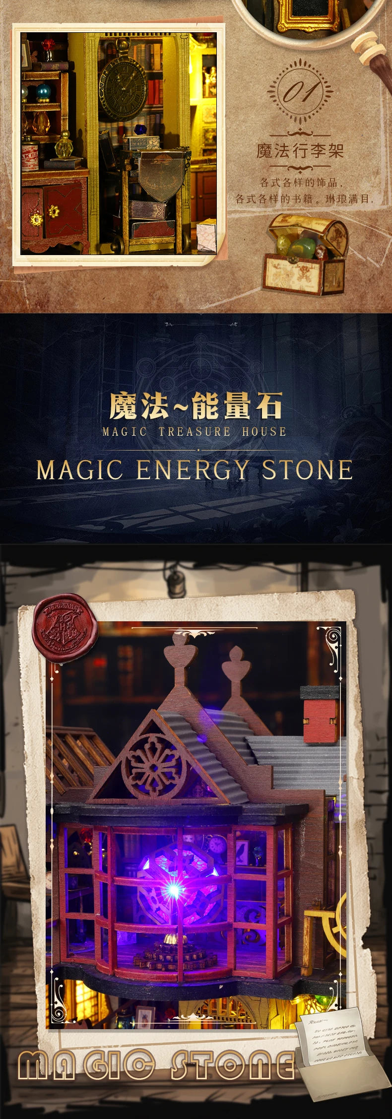 DIY Miniature Magic Treasure House Book Nook