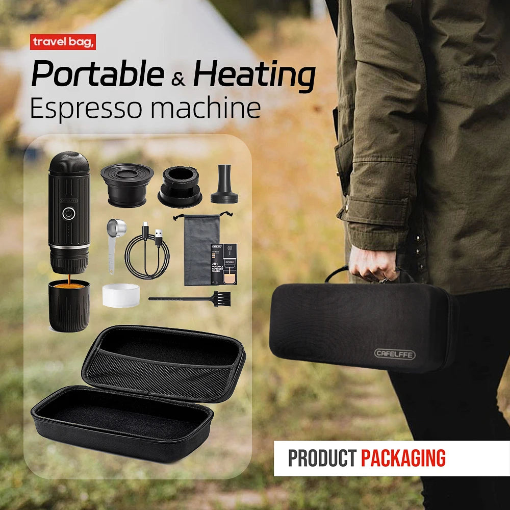 Cafelffe Outdoor Combination Wireless Electric portable espresso machine, Coffee Gift Giving Camping hiking Travel bag cafetera