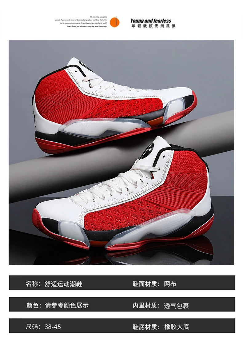 Men’s High-Top Basketball Sneakers | Breathable Non-Slip Outdoor Sports Shoes
