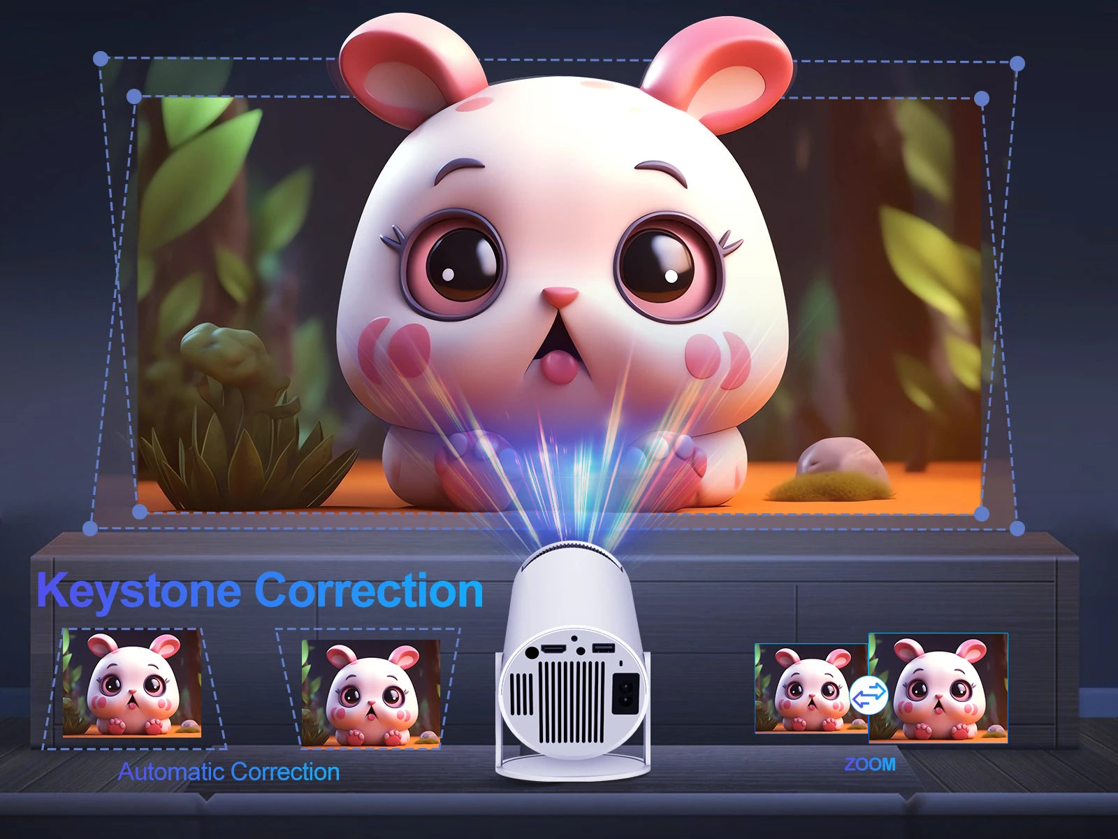 Magcubic HY300 Pro Projector 290ANSI Native 720P Wireless Screen Mirroring System Dual Band WiFi Hi-chip A3100 for Home Theater - trendingshoping.com