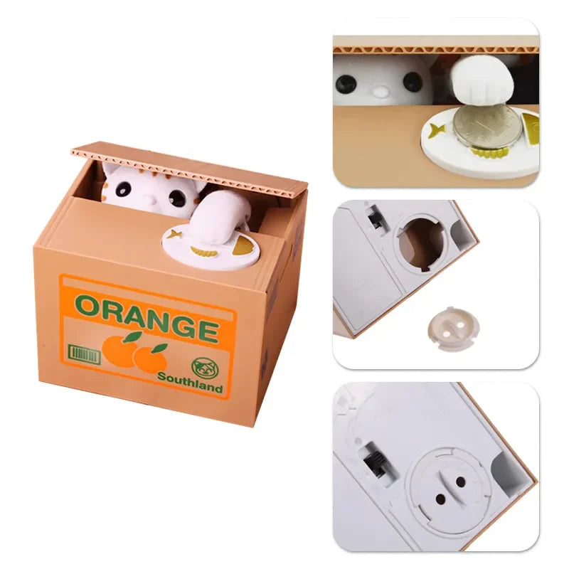 Panda Coin Box Kids Money Bank Automated Cat Thief Money Boxes Toy Gift for Children Coin Piggy Money Saving Box Christmas gift - trendingshoping.com