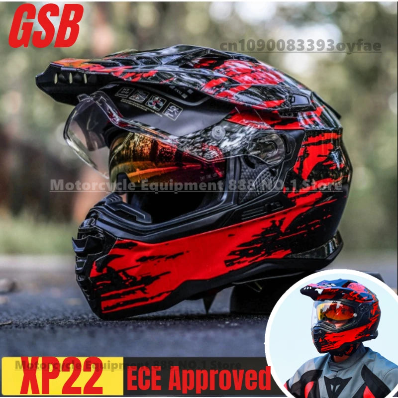 Original GSB XP22 Motorcycle Helmets Professional Racing Helmets Motocross Full Face Modular Helmets ECE Approved casco moto
