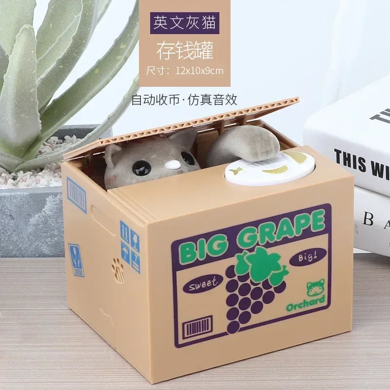 Panda Coin Box Kids Money Bank Automated Cat Thief Money Boxes Toy Gift for Children Coin Piggy Money Saving Box Christmas gift - trendingshoping.com