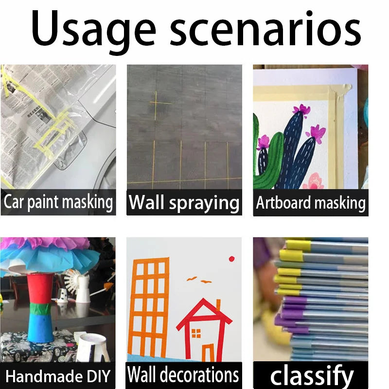 Easy-Remove Paint Tape 3 Rolls | Masking Tape for Art, Home & Construction Projects