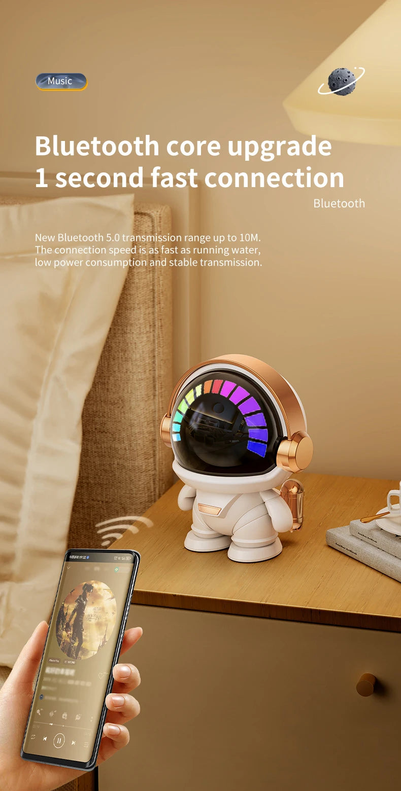Astronaut Bluetooth Speaker – Hi-Fi Subwoofer & Galaxy Night Light