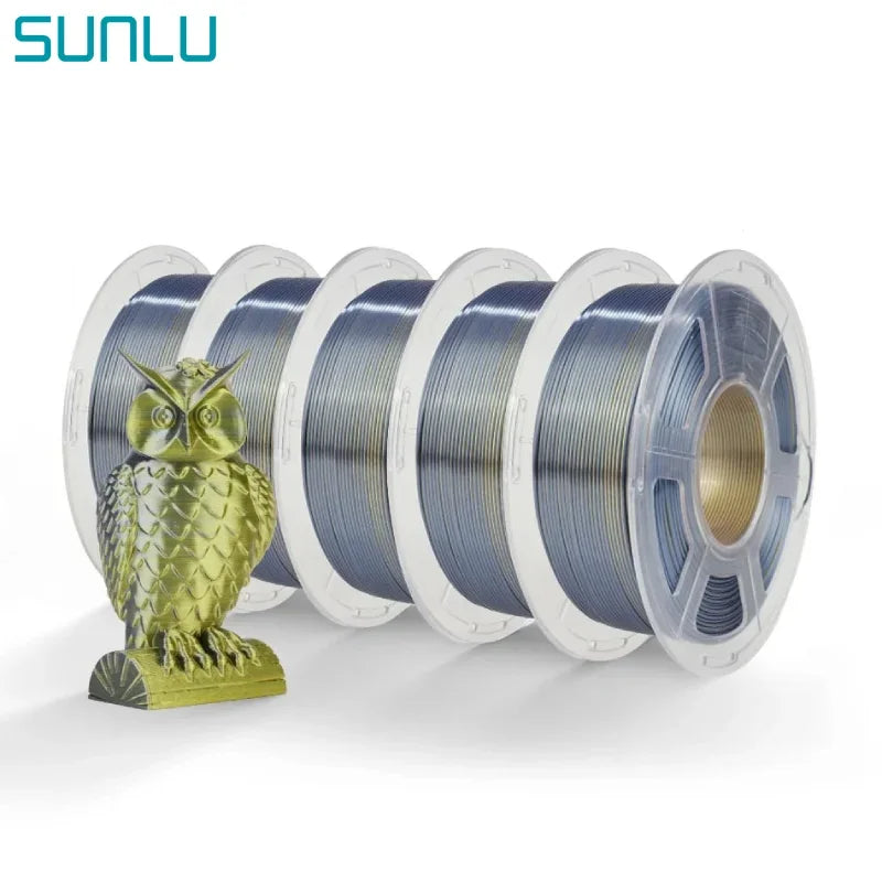 SUNLU SILK Dual &Triple Colors  3D Printer Filament 5KG 1kg/roll 1.75mm Dimensional Accuracy +/- 0.02 mm 2.2 LBS (1KG) Fast Ship - trendingshoping.com